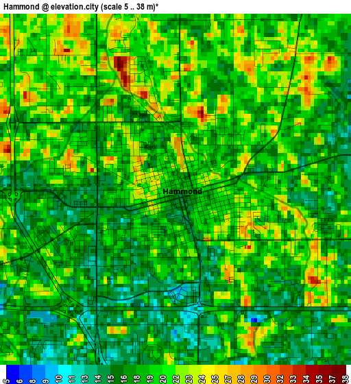 Hammond elevation map