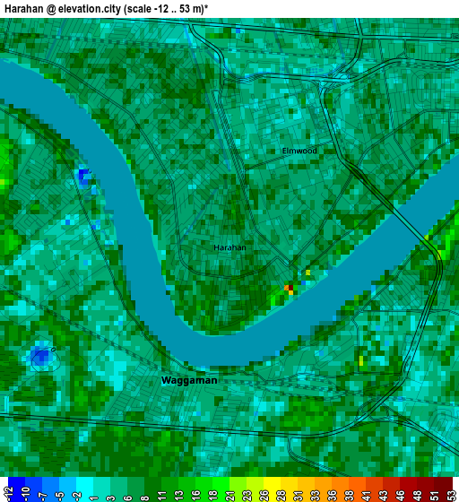 Harahan elevation map