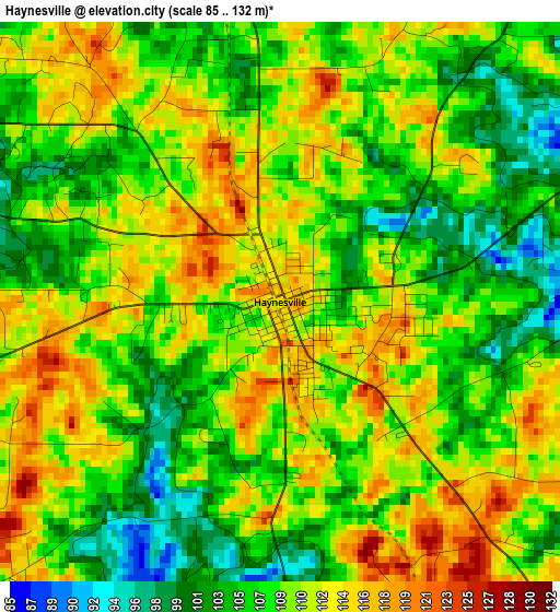 Haynesville elevation map