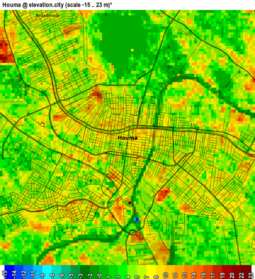 Houma elevation map