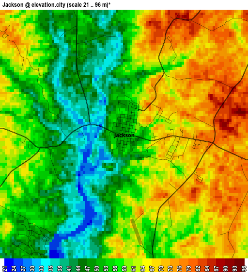 Jackson elevation map