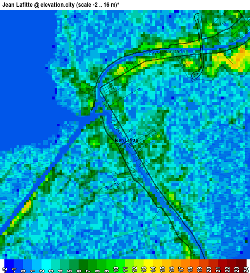 Jean Lafitte elevation map