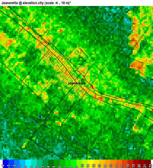 Jeanerette elevation map