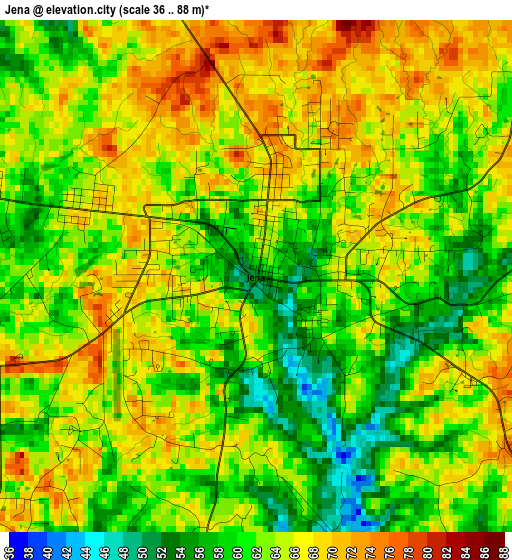 Jena elevation map