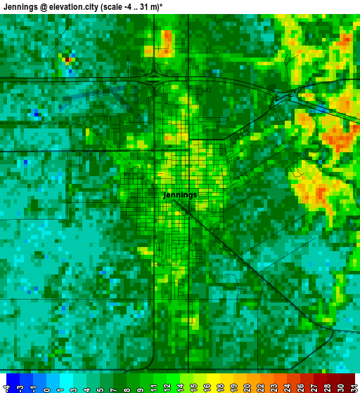 Jennings elevation map