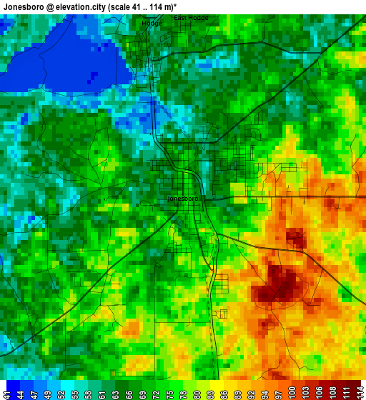 Jonesboro elevation map