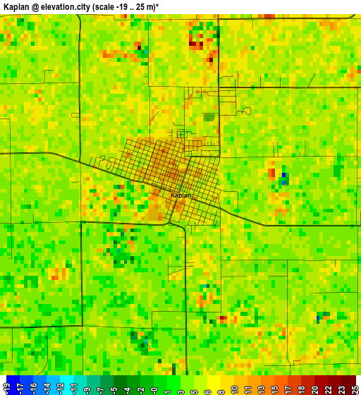 Kaplan elevation map