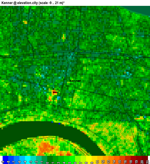 Kenner elevation map