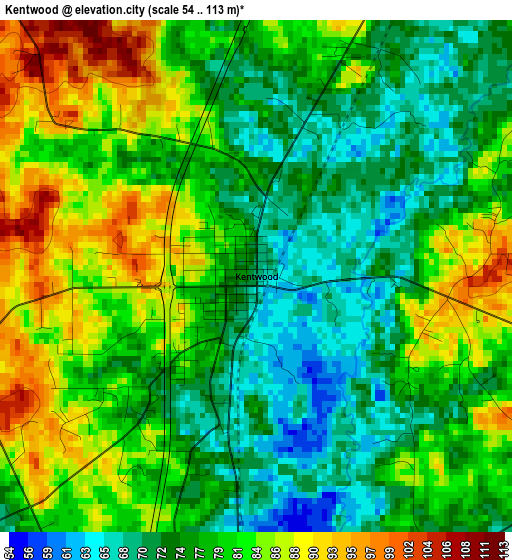 Kentwood elevation map