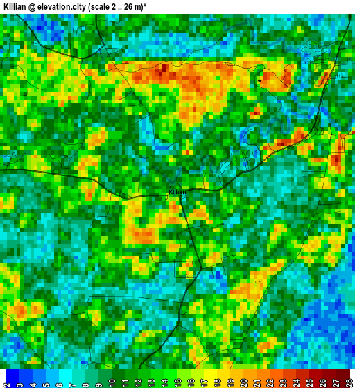 Killian elevation map