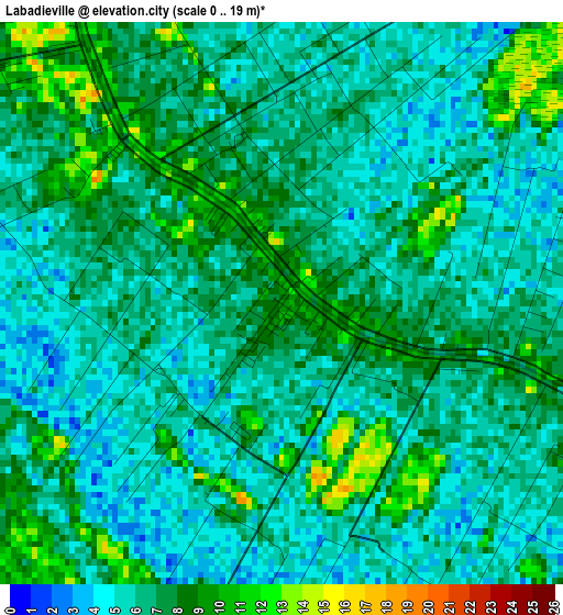 Labadieville elevation map