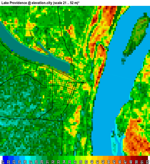 Lake Providence elevation map