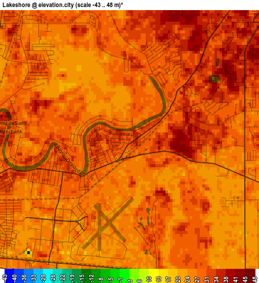 Lakeshore elevation map