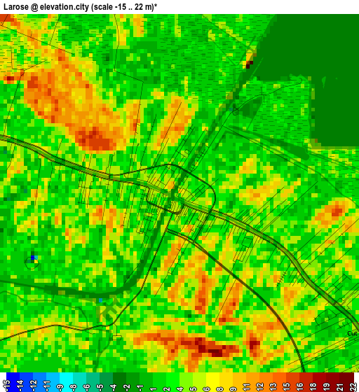 Larose elevation map