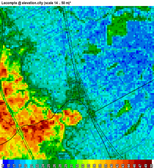 Lecompte elevation map