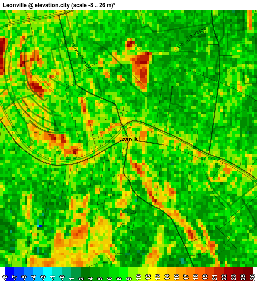 Leonville elevation map