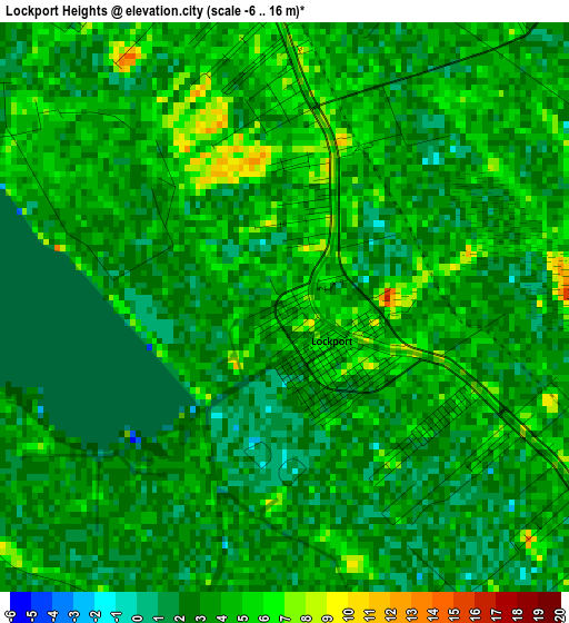 Lockport Heights elevation map