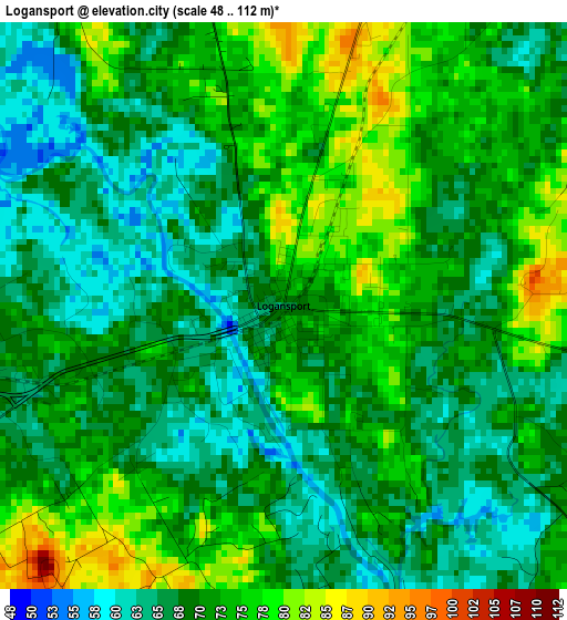 Logansport elevation map