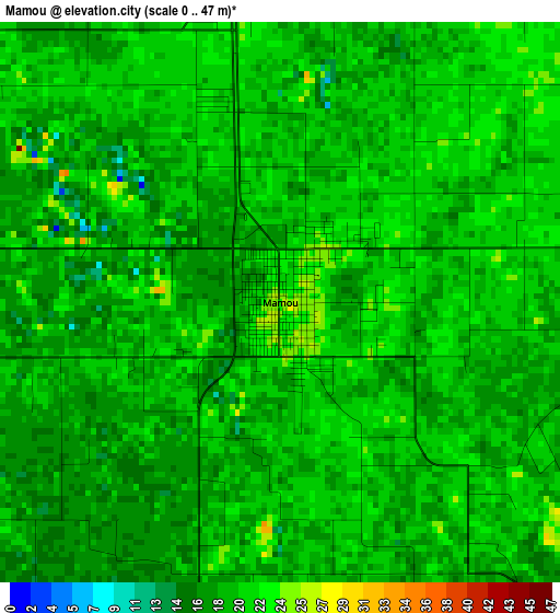 Mamou elevation map