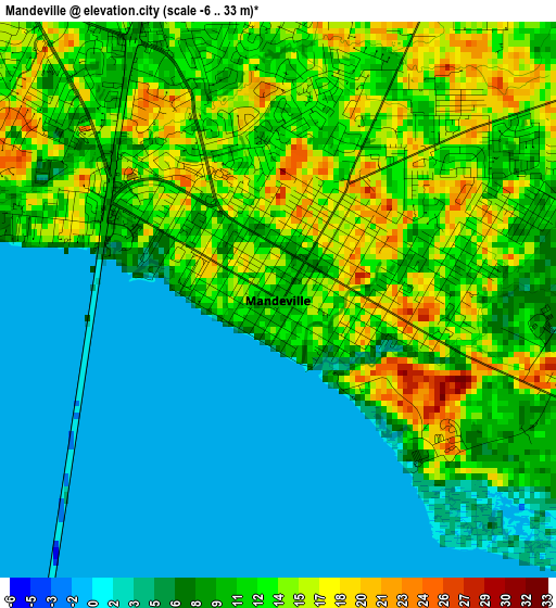 Mandeville elevation map