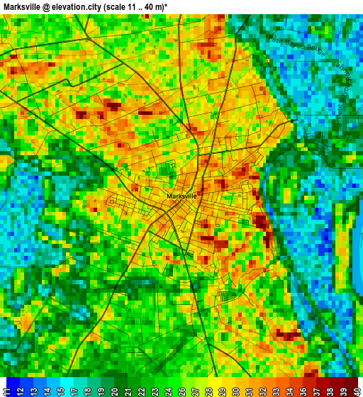 Marksville elevation map