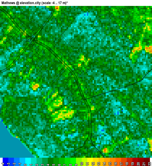 Mathews elevation map