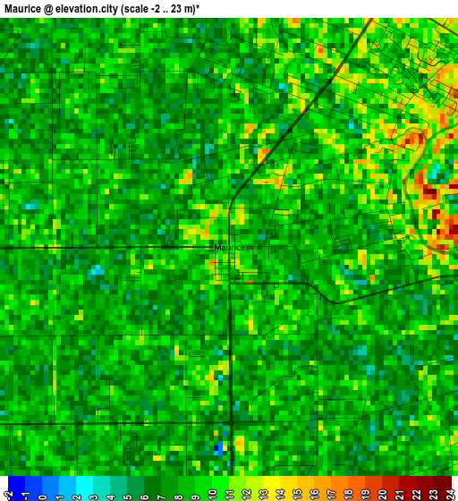 Maurice elevation map