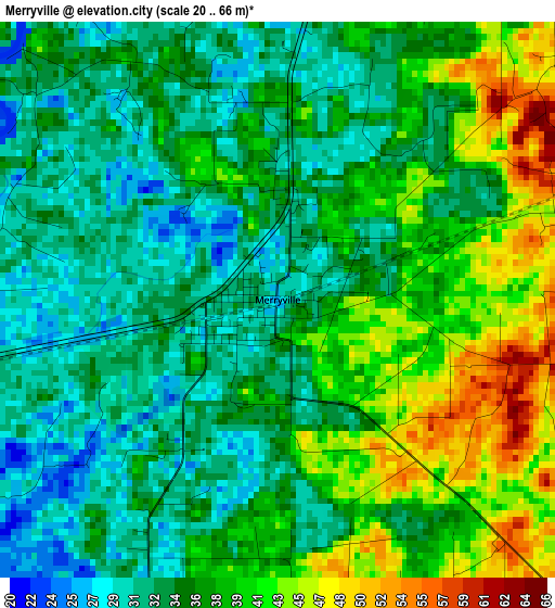 Merryville elevation map