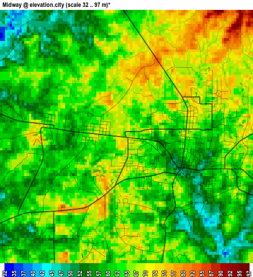 Midway elevation map