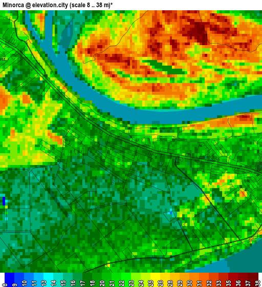 Minorca elevation map