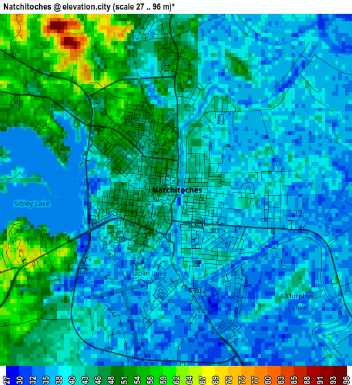 Natchitoches elevation map