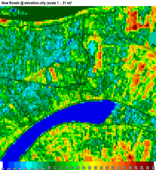 New Roads elevation map