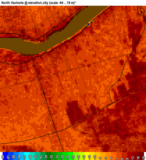 North Vacherie elevation map