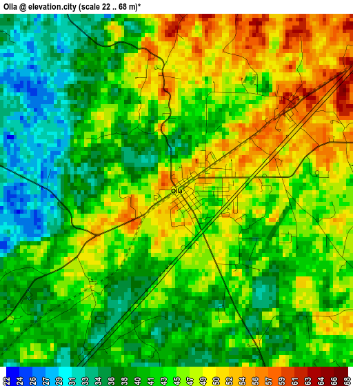 Olla elevation map