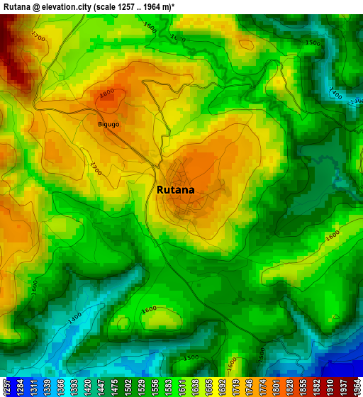 Rutana elevation map