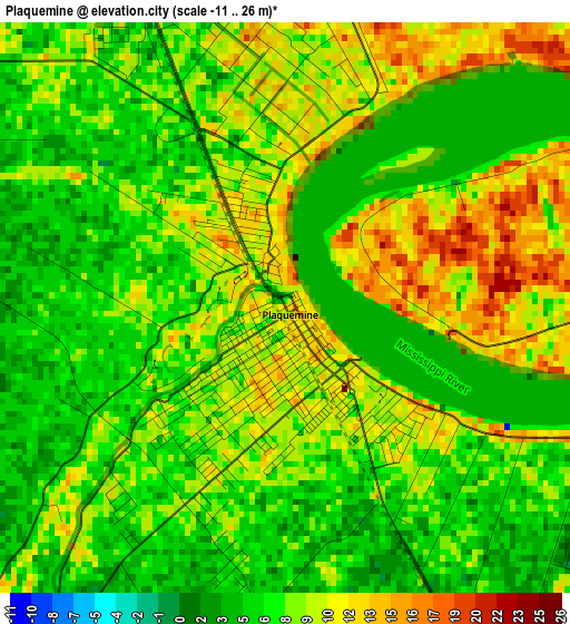 Plaquemine elevation map