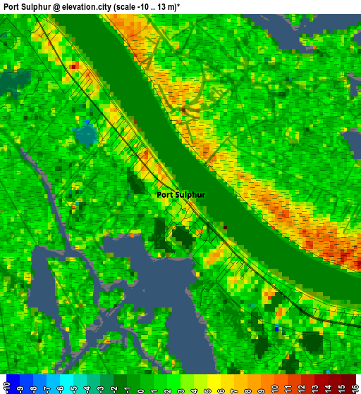 Port Sulphur elevation map