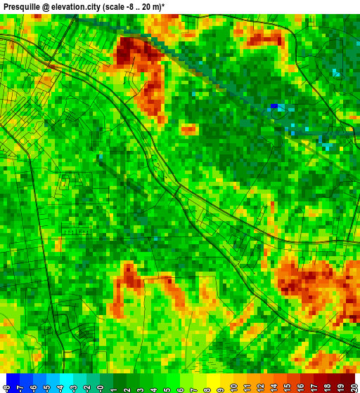 Presquille elevation map