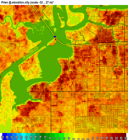 Prien elevation map