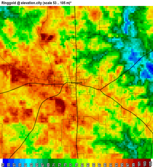 Ringgold elevation map