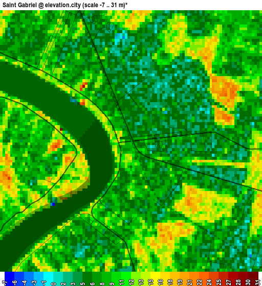 Saint Gabriel elevation map