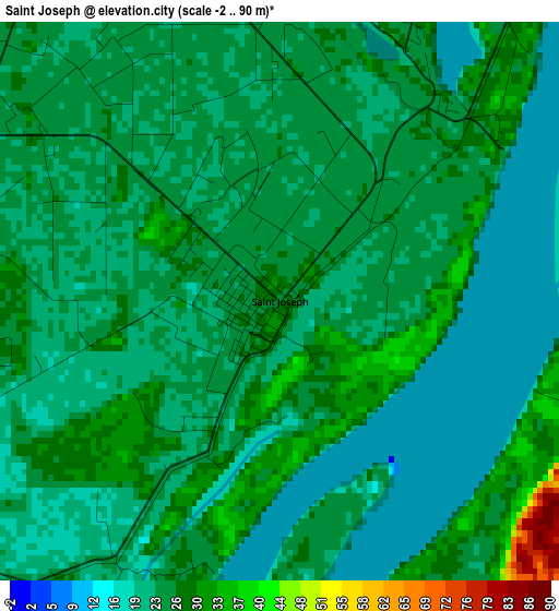 Saint Joseph elevation map