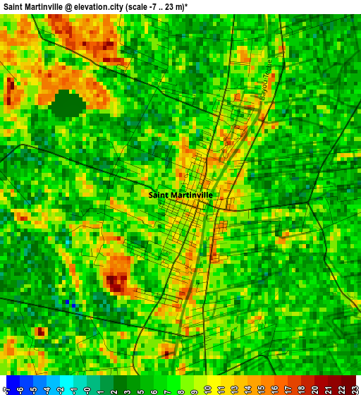 Saint Martinville elevation map