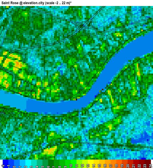 Saint Rose elevation map
