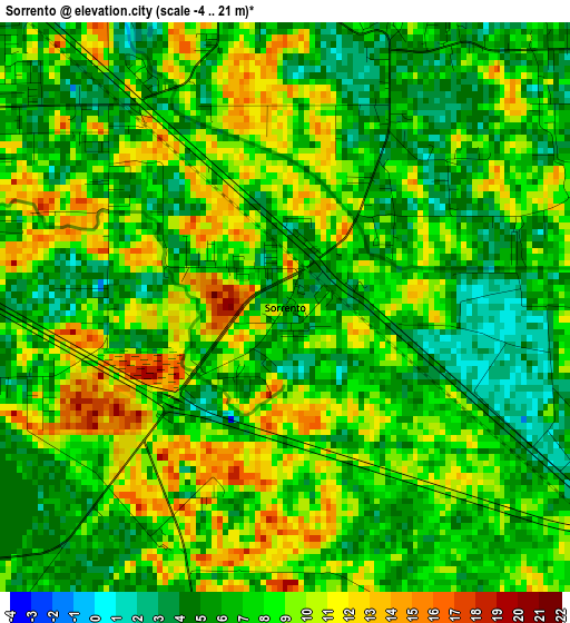 Sorrento elevation map