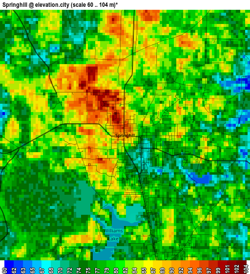 Springhill elevation map