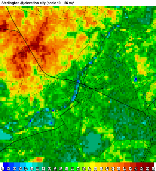 Sterlington elevation map