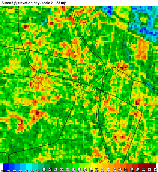 Sunset elevation map