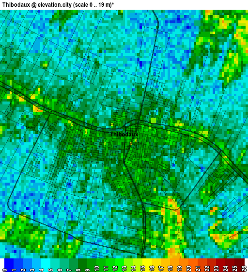 Thibodaux elevation map