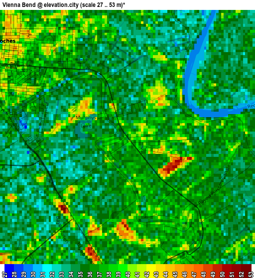 Vienna Bend elevation map